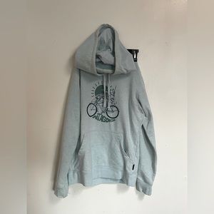 blue Patagonia hoodie